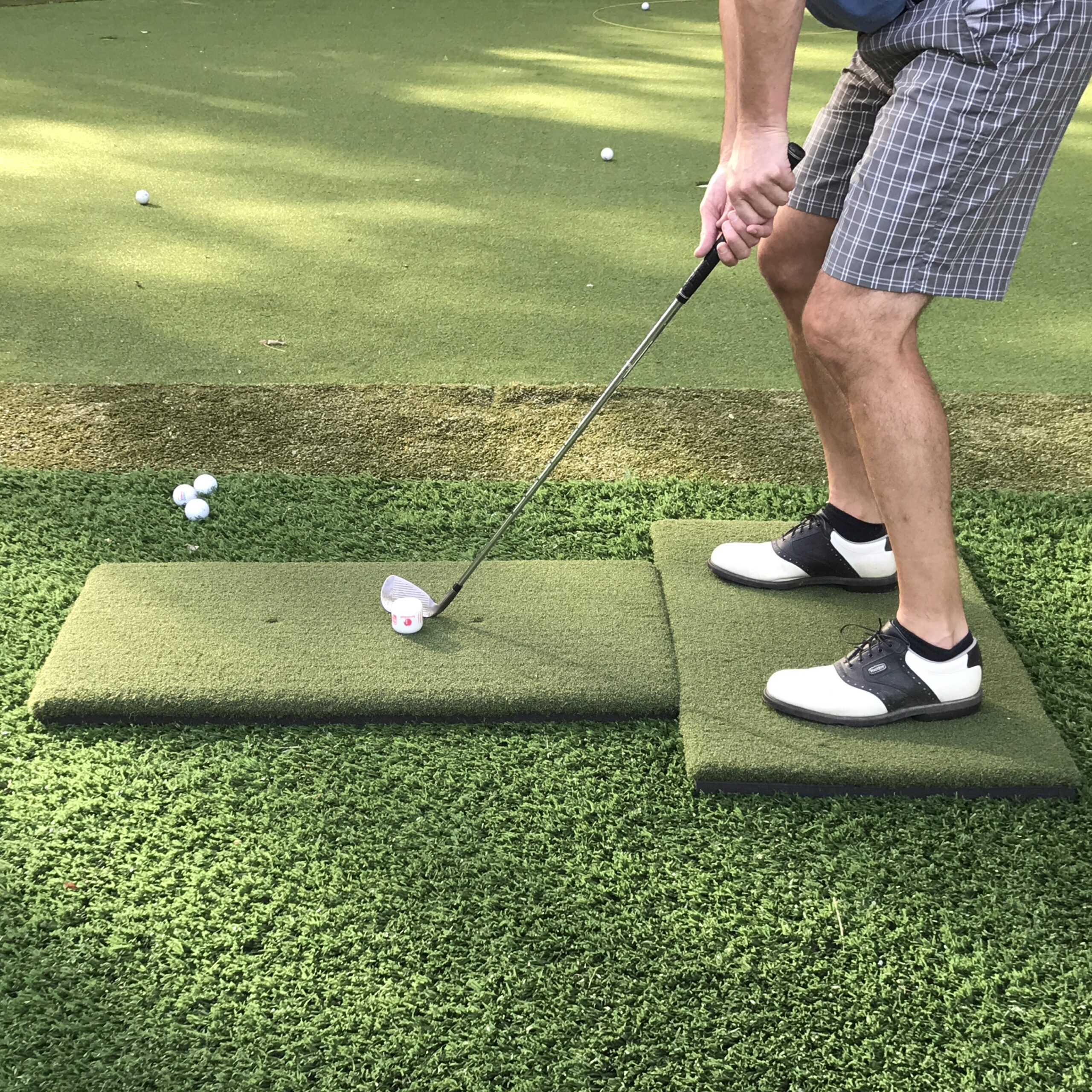 Portable Twin Combo System · Real Feel Golf Mats