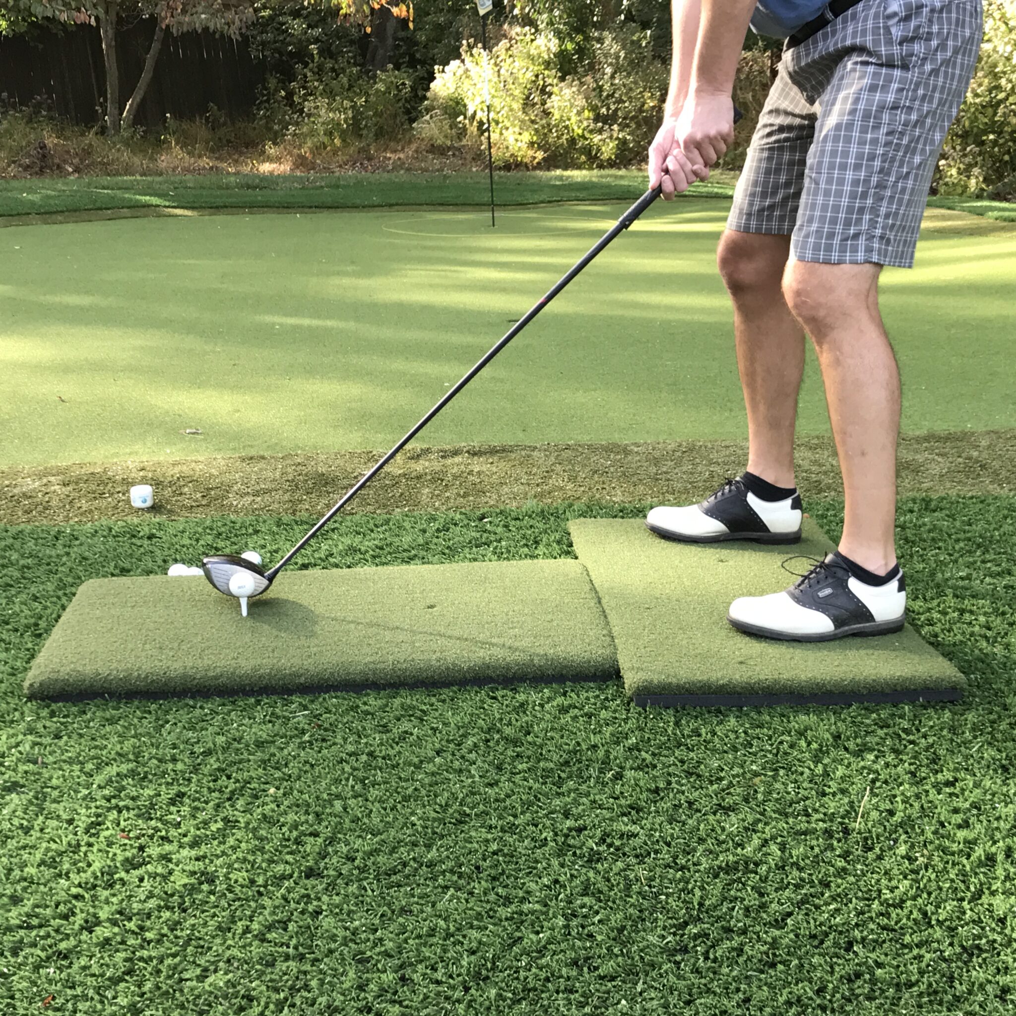 Portable Twin Combo System · Real Feel Golf Mats