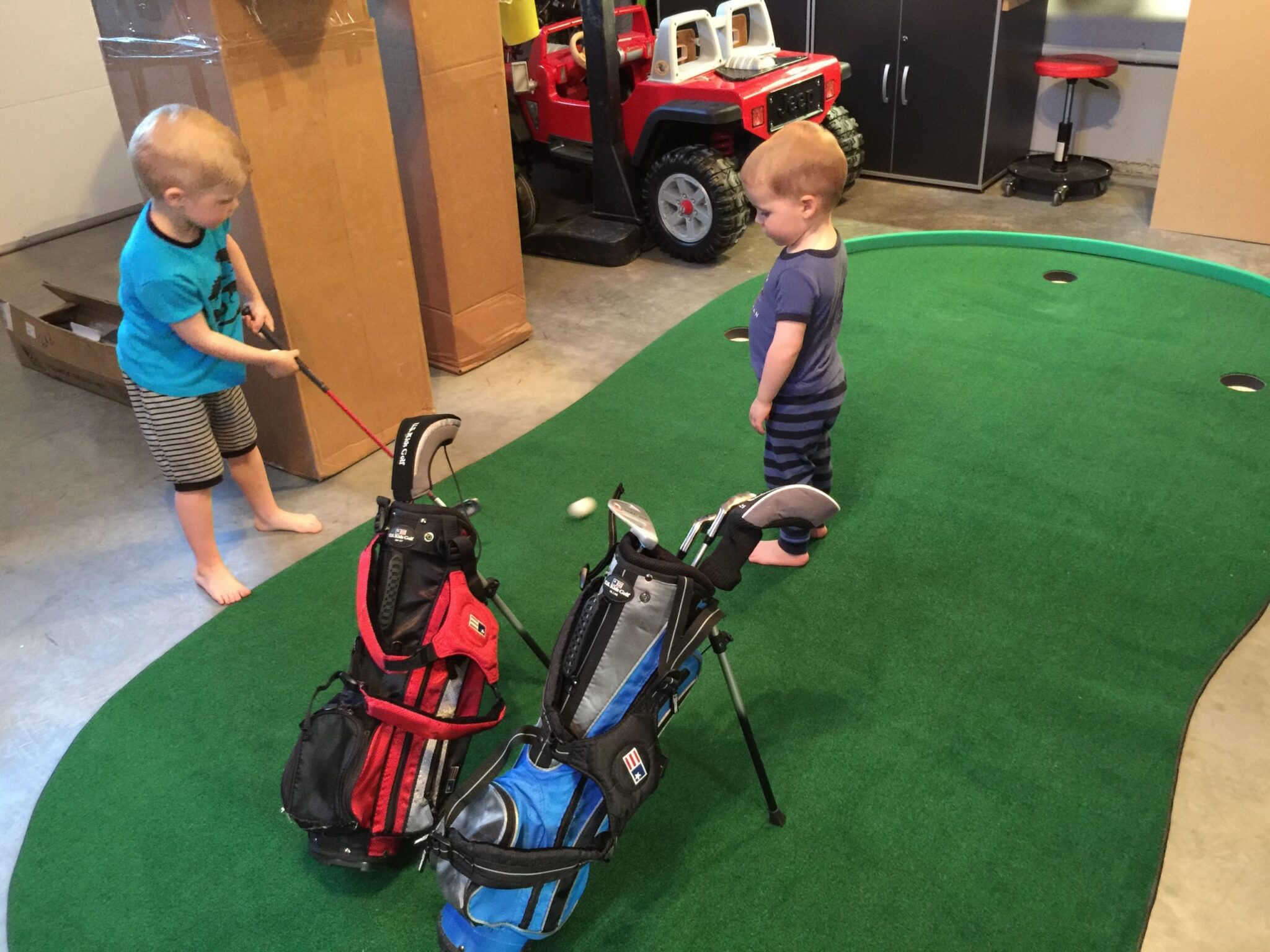 "Great family fun with our new Golf Mat and Practice Green!" · Real